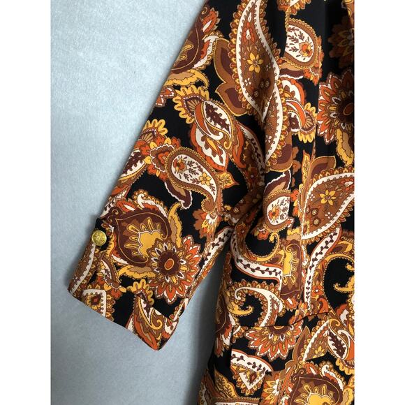 Soho Apparel LTD. Open Front Jacket Women's Medium Floral Paisley NEW - Picture 2 of 9